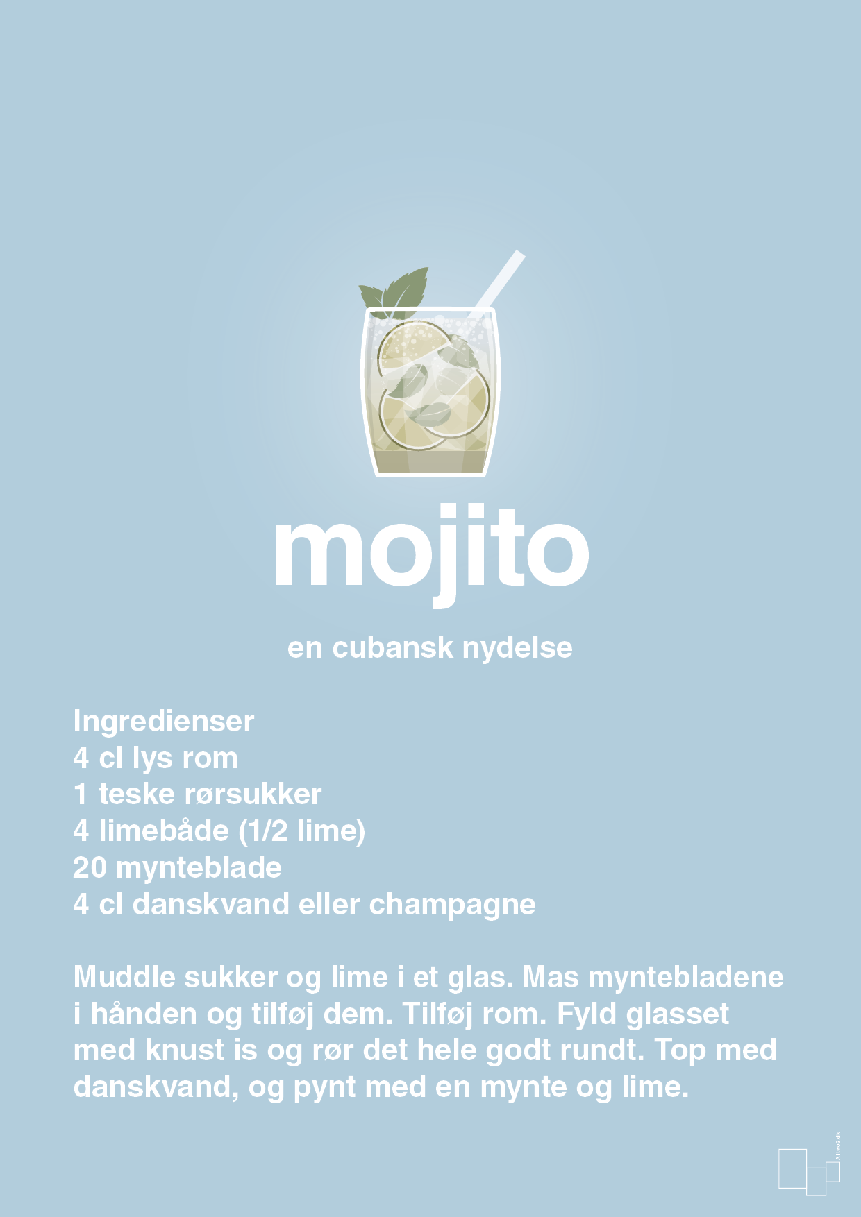 plakat: mojito - heavenly blue-Cocktails-A1two3