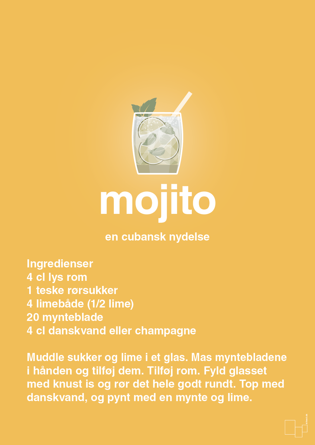 plakat: mojito - honeycomb-Cocktails-A1two3