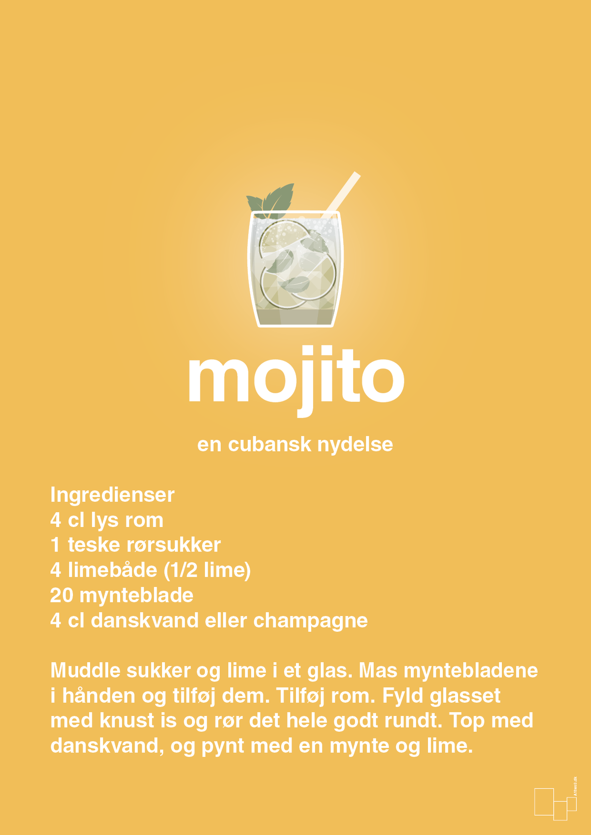 plakat: mojito - honeycomb-Cocktails-A1two3