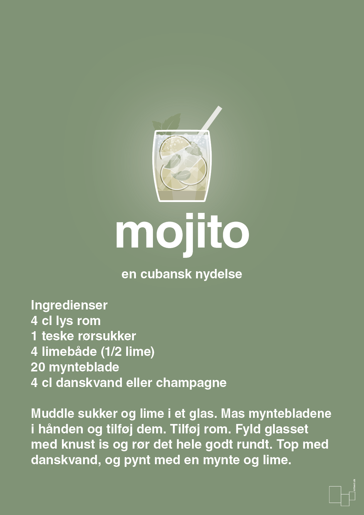 plakat: mojito - jade-Cocktails-A1two3