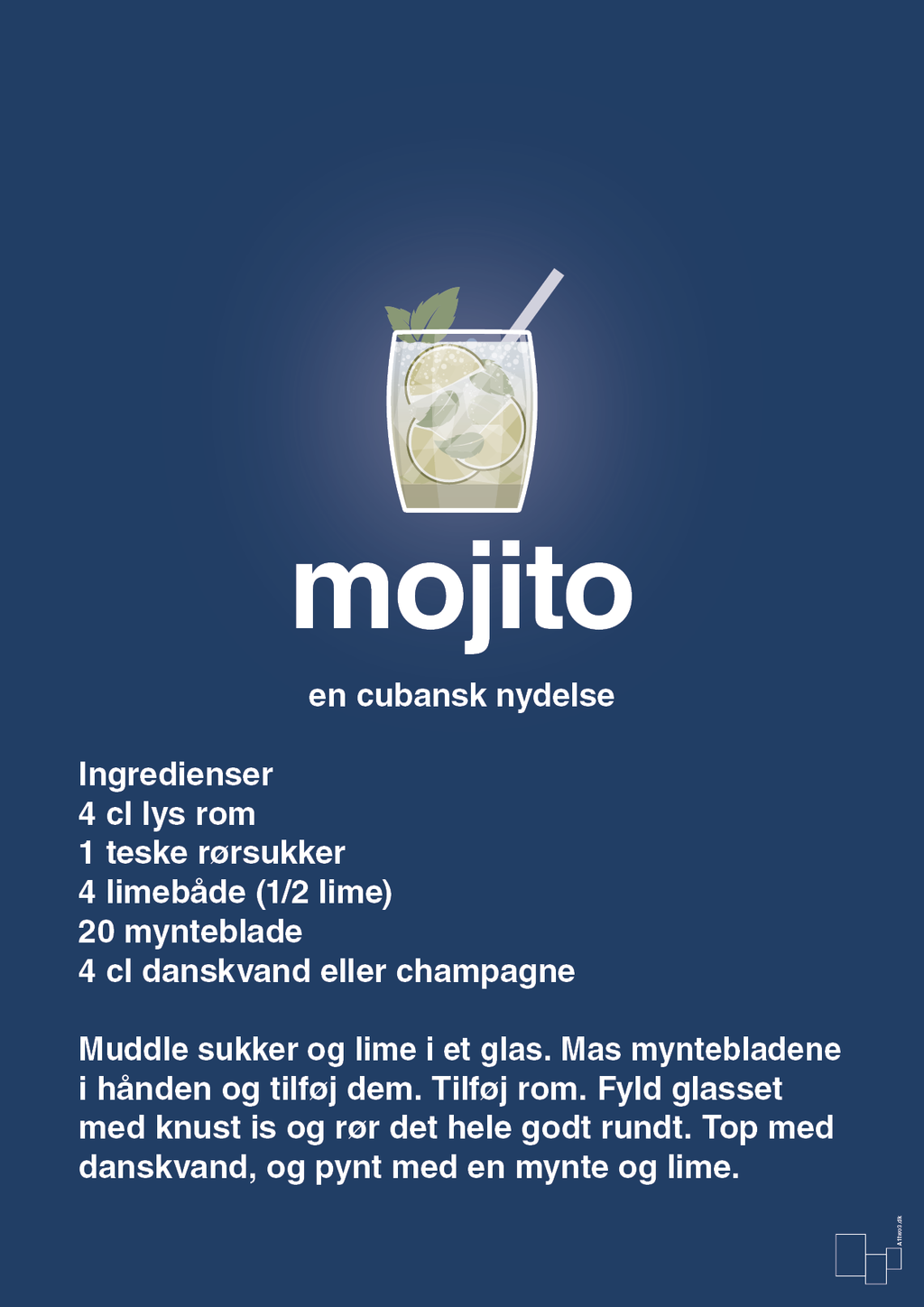 plakat: mojito - lapis blue-Cocktails-A1two3