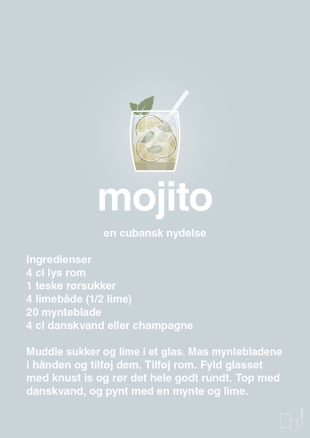 plakat: mojito - light drizzle-Cocktails-A1two3