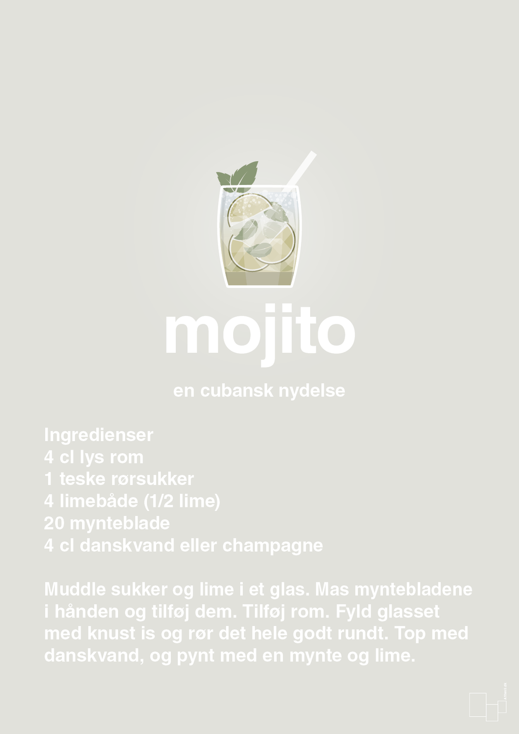 plakat: mojito - painters white-Cocktails-A1two3