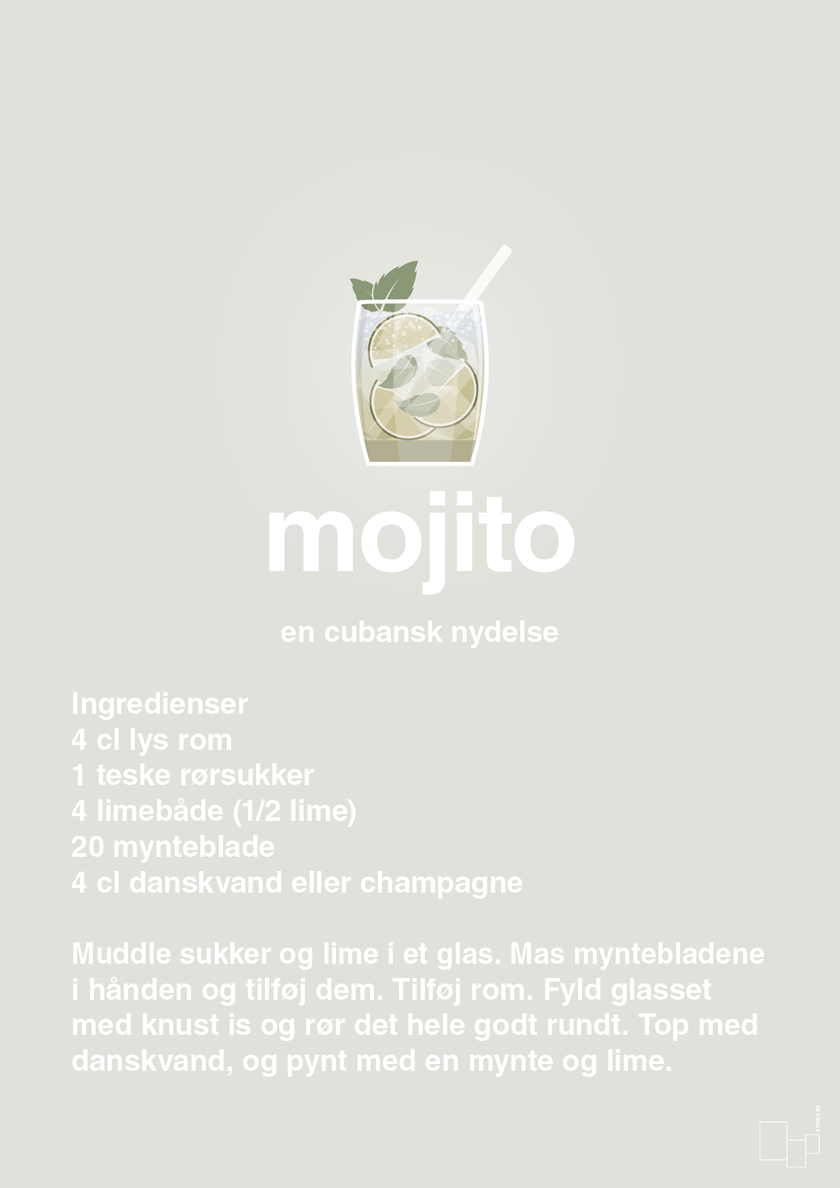 plakat: mojito - painters white-Cocktails-A1two3