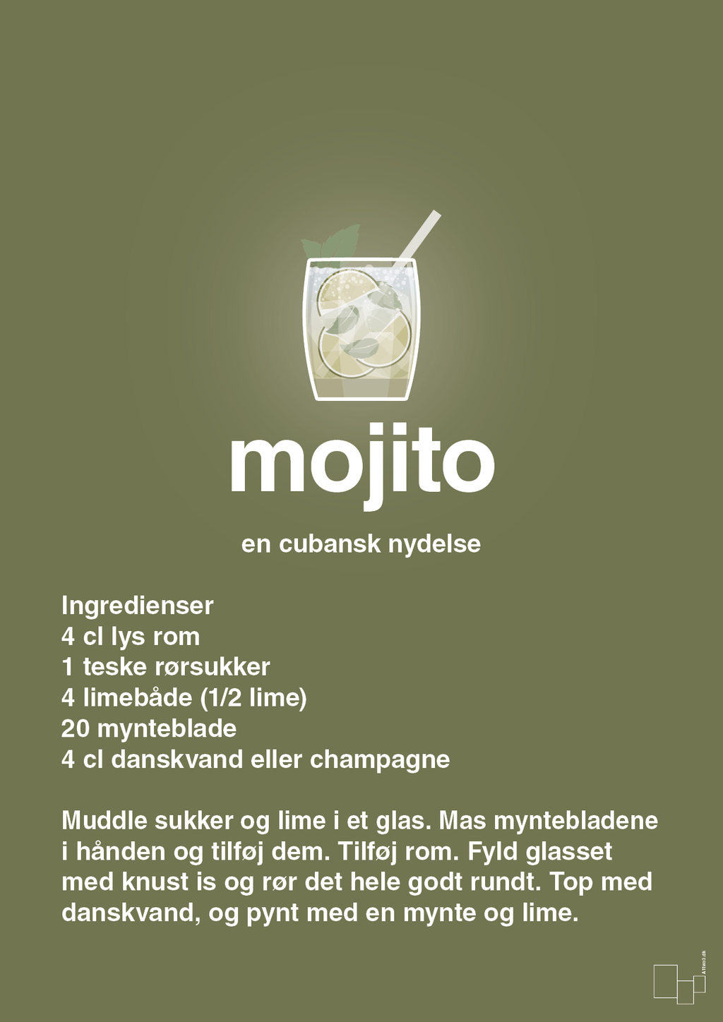 plakat: mojito - secret meadow-Cocktails-A1two3
