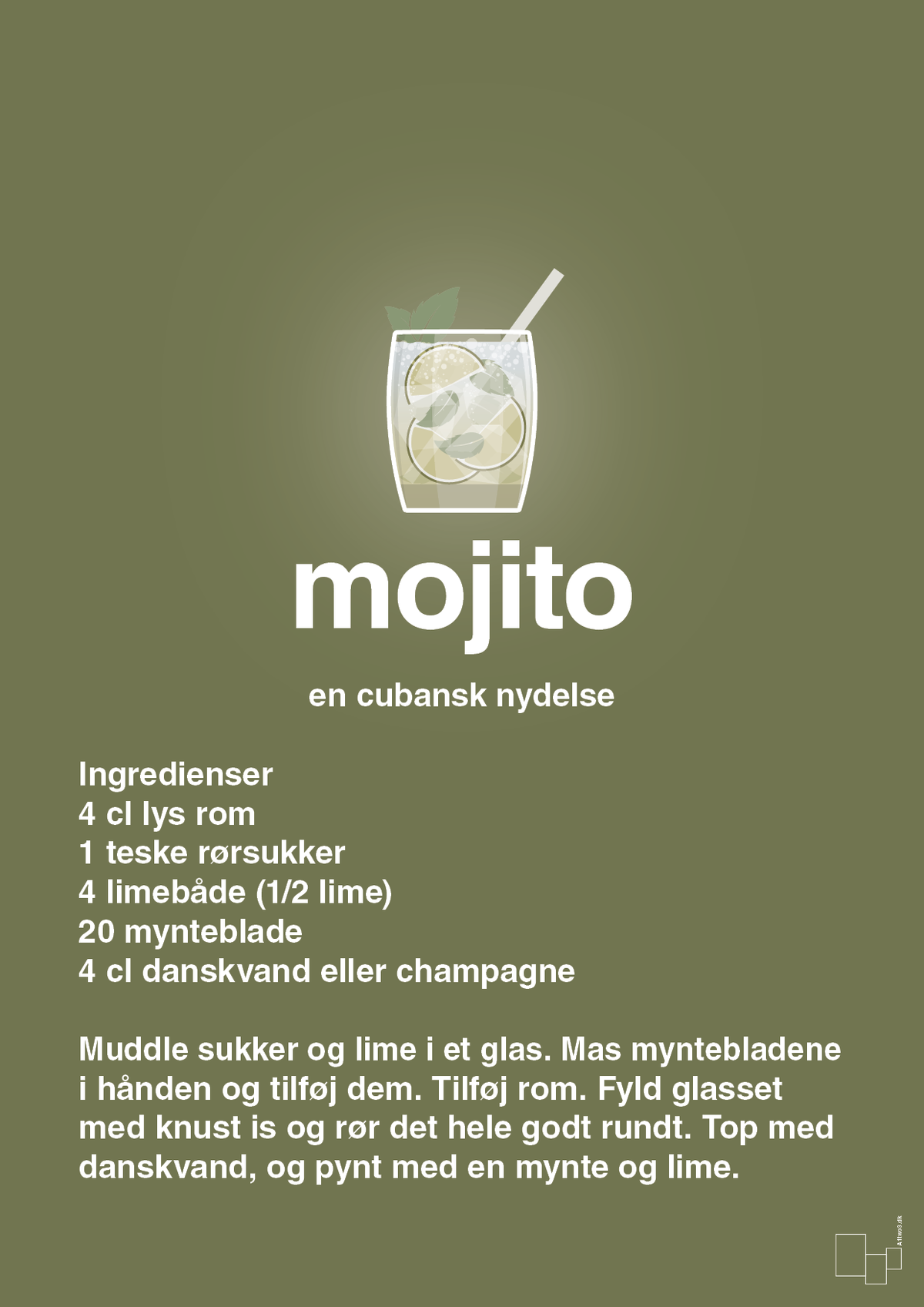 plakat: mojito - secret meadow-Cocktails-A1two3