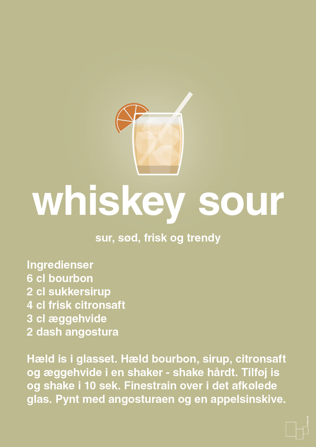 plakat: whiskey sour - back to nature-Cocktails-A1two3