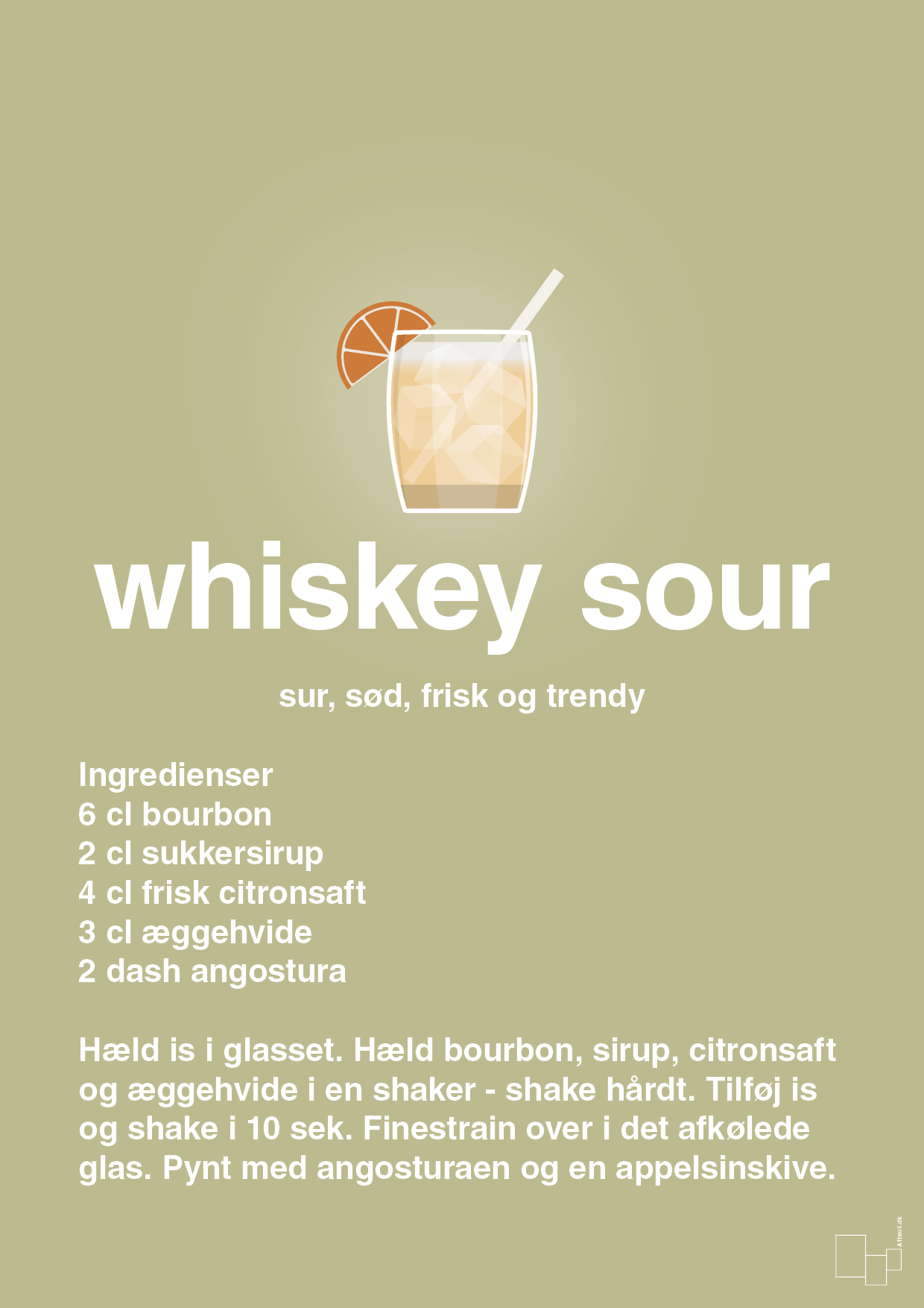 plakat: whiskey sour - back to nature-Cocktails-A1two3