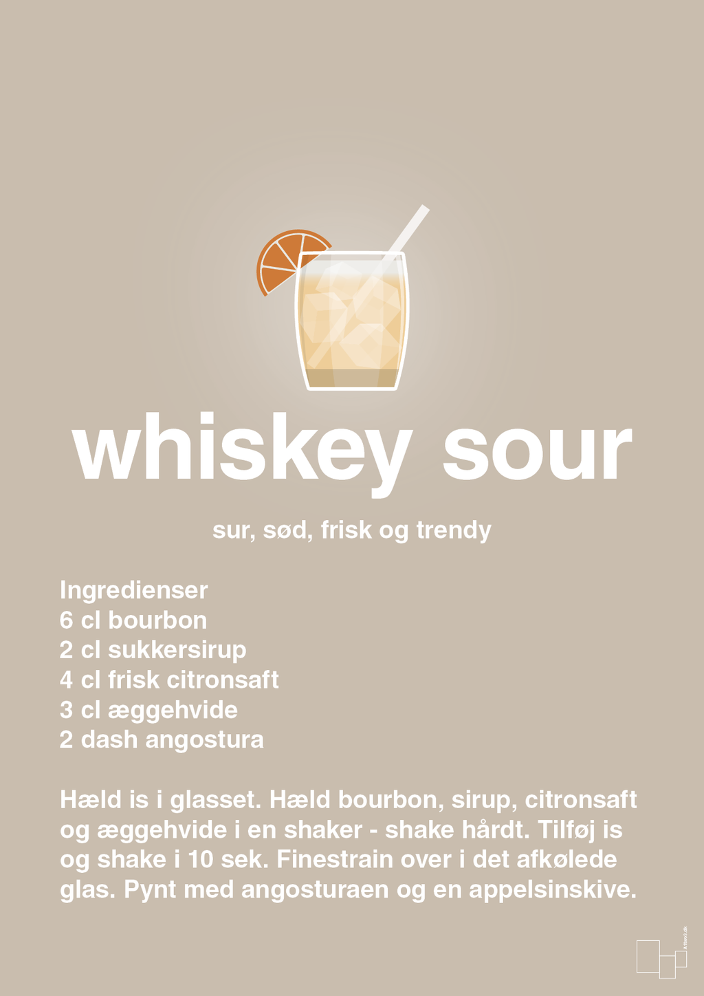 plakat: whiskey sour - creamy mushroom-Cocktails-A1two3