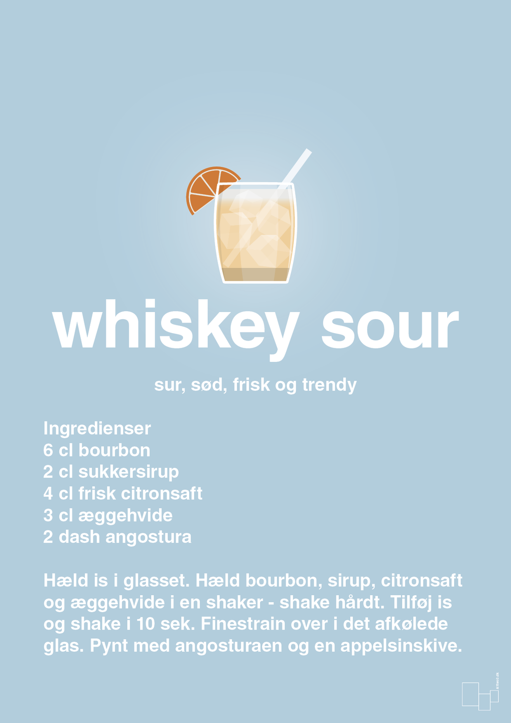 plakat: whiskey sour - heavenly blue-Cocktails-A1two3