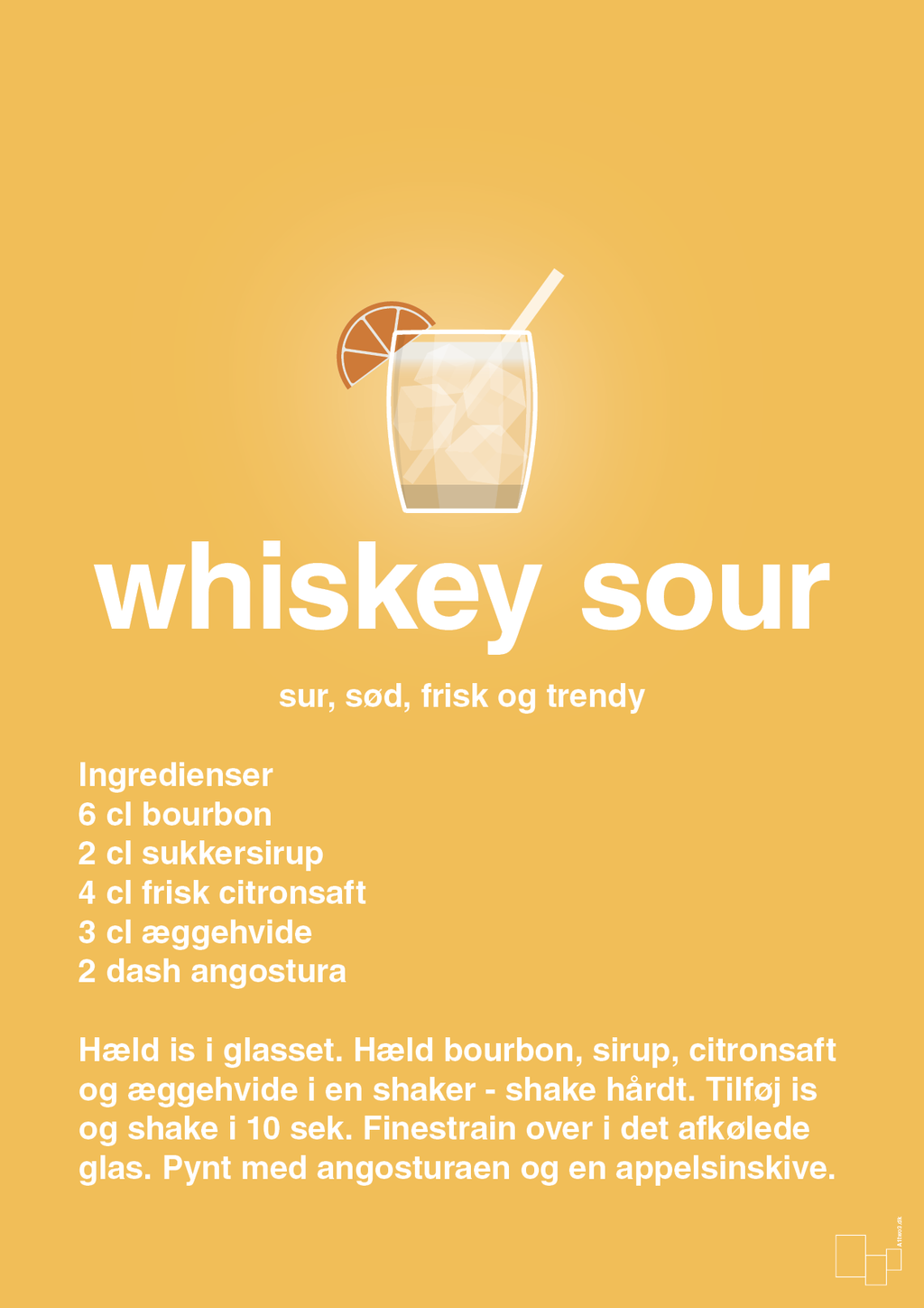 plakat: whiskey sour - honeycomb-Cocktails-A1two3
