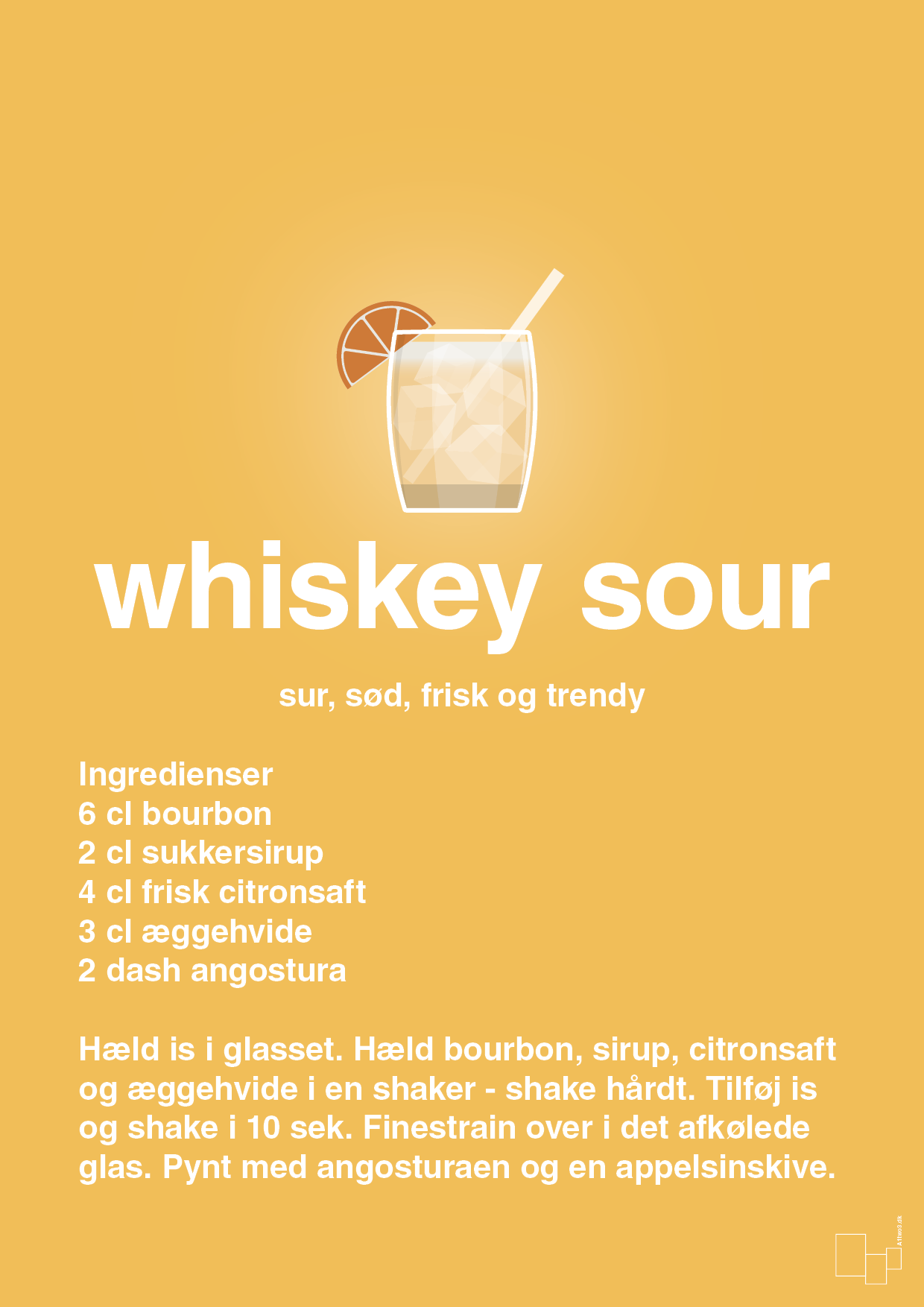 plakat: whiskey sour - honeycomb-Cocktails-A1two3
