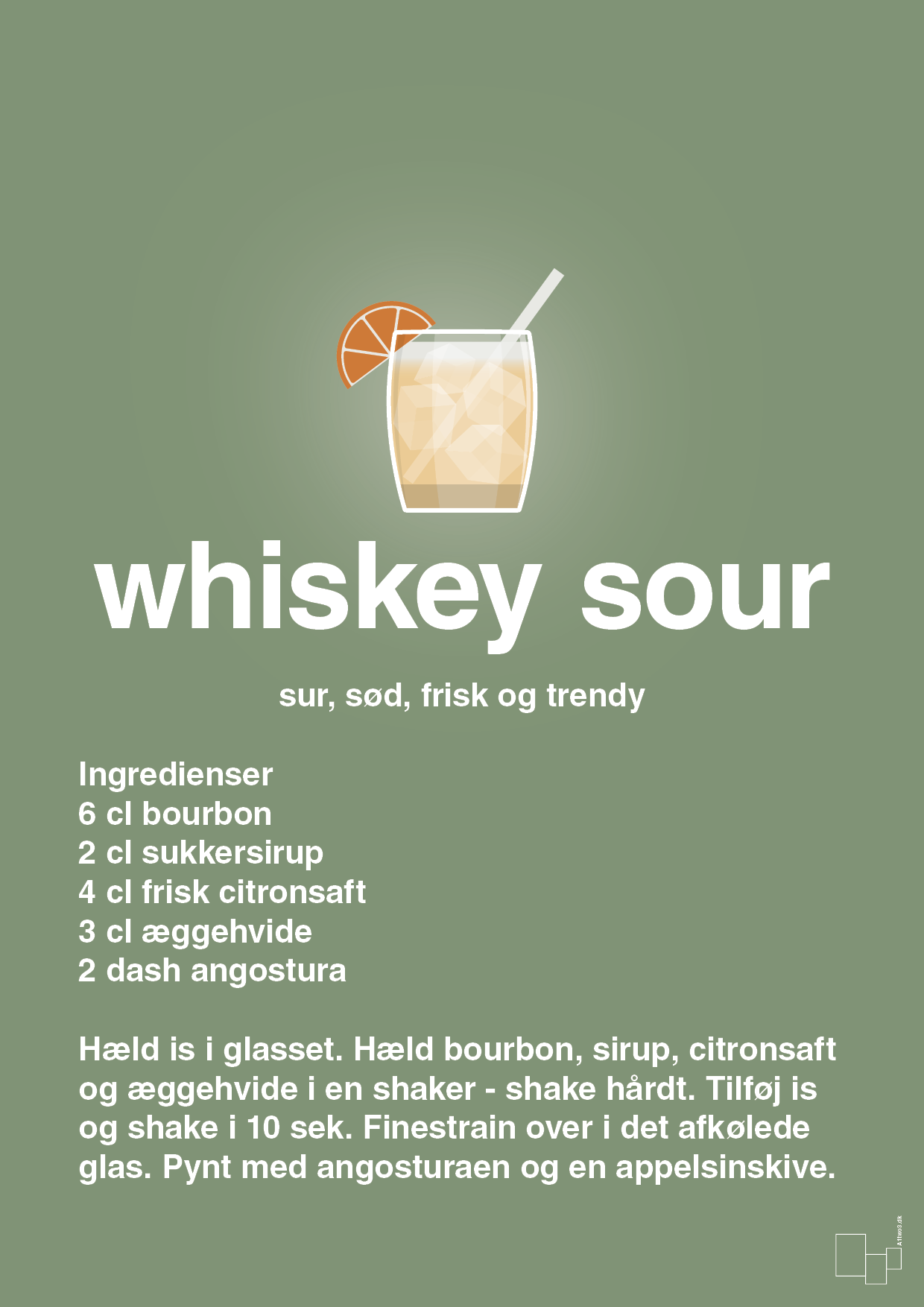plakat: whiskey sour - jade-Cocktails-A1two3