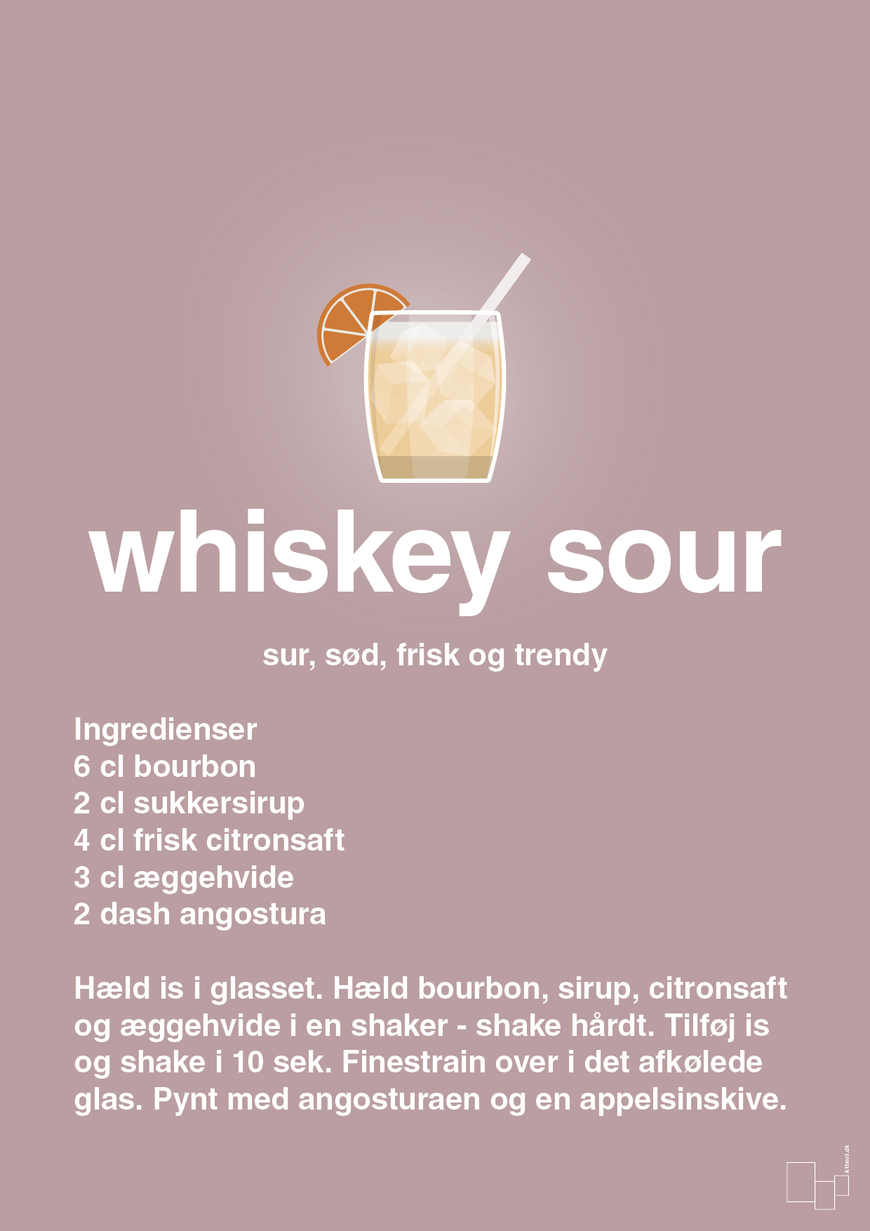plakat: whiskey sour - light rose-Cocktails-A1two3