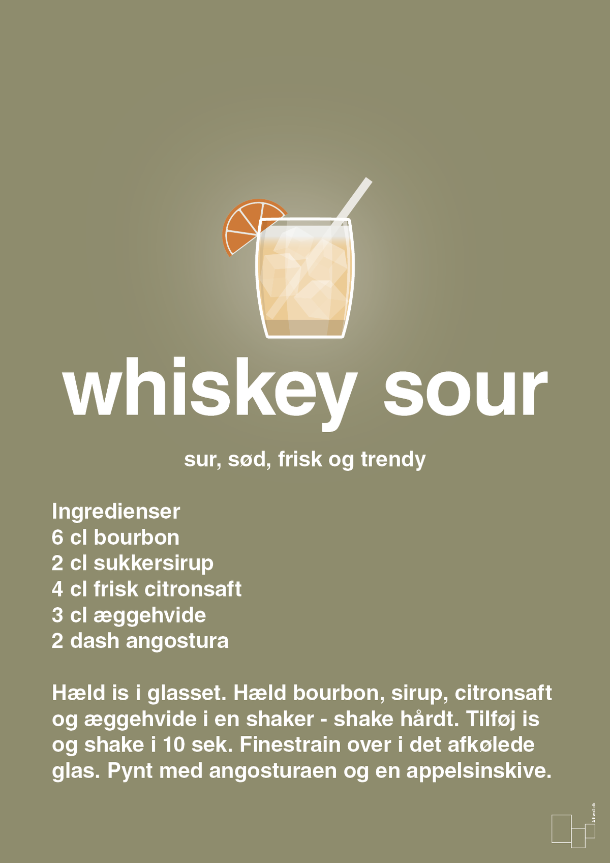 plakat: whiskey sour - misty forrest-Cocktails-A1two3