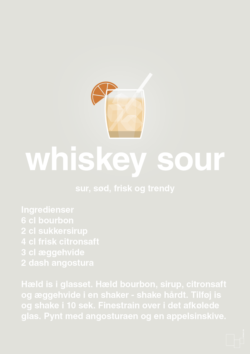 plakat: whiskey sour - painters white-Cocktails-A1two3