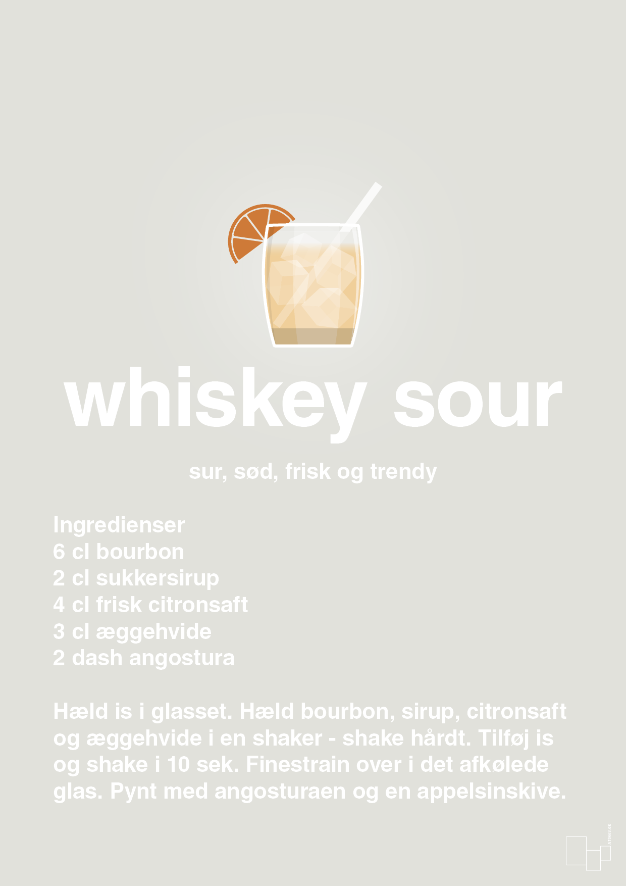 plakat: whiskey sour - painters white-Cocktails-A1two3