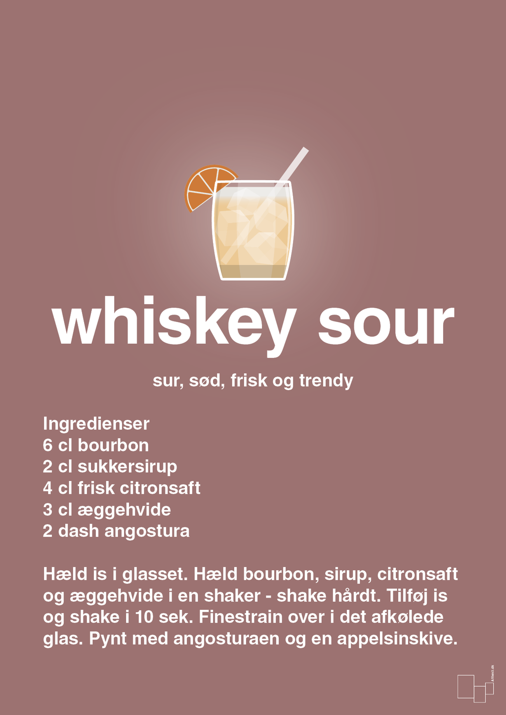 plakat: whiskey sour - plum-Cocktails-A1two3