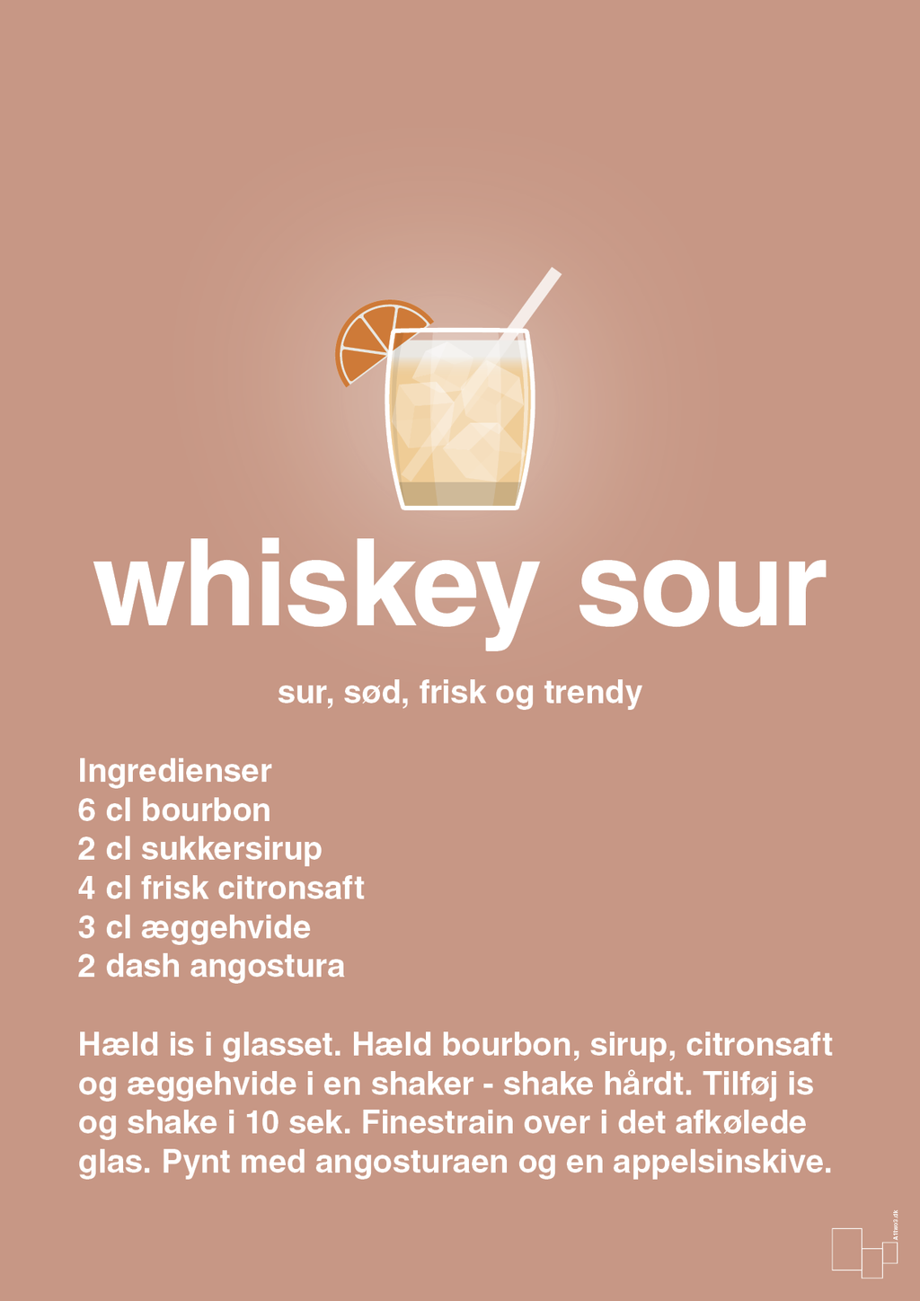 plakat: whiskey sour - powder-Cocktails-A1two3