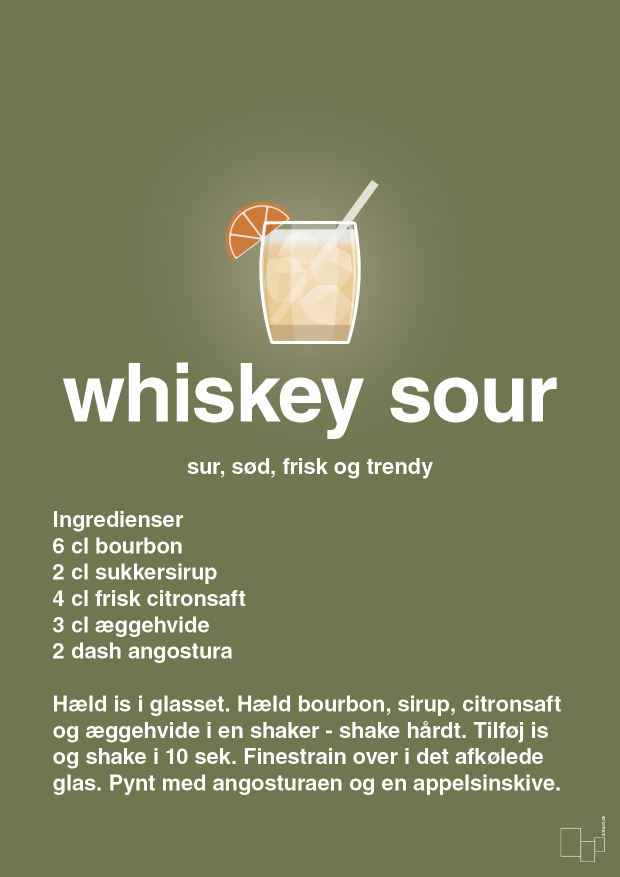 plakat: whiskey sour - secret meadow-Cocktails-A1two3