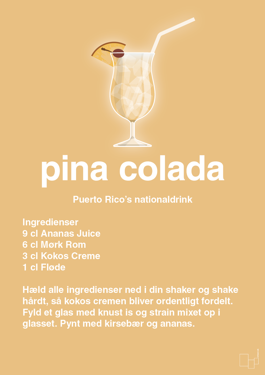 plakat: pina colada - charismatic-Cocktails-A1two3