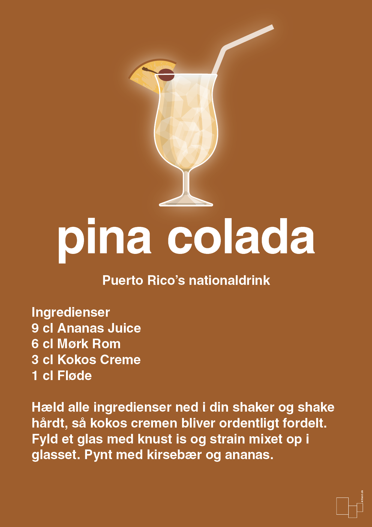 plakat: pina colada - cognac-Cocktails-A1two3