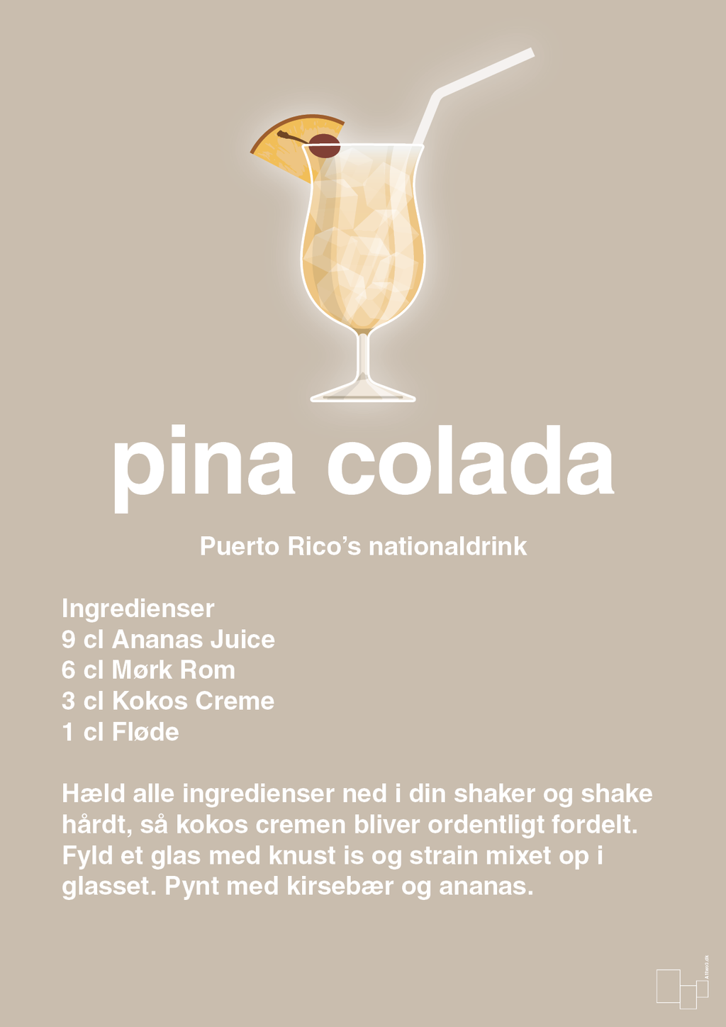 plakat: pina colada - creamy mushroom-Cocktails-A1two3
