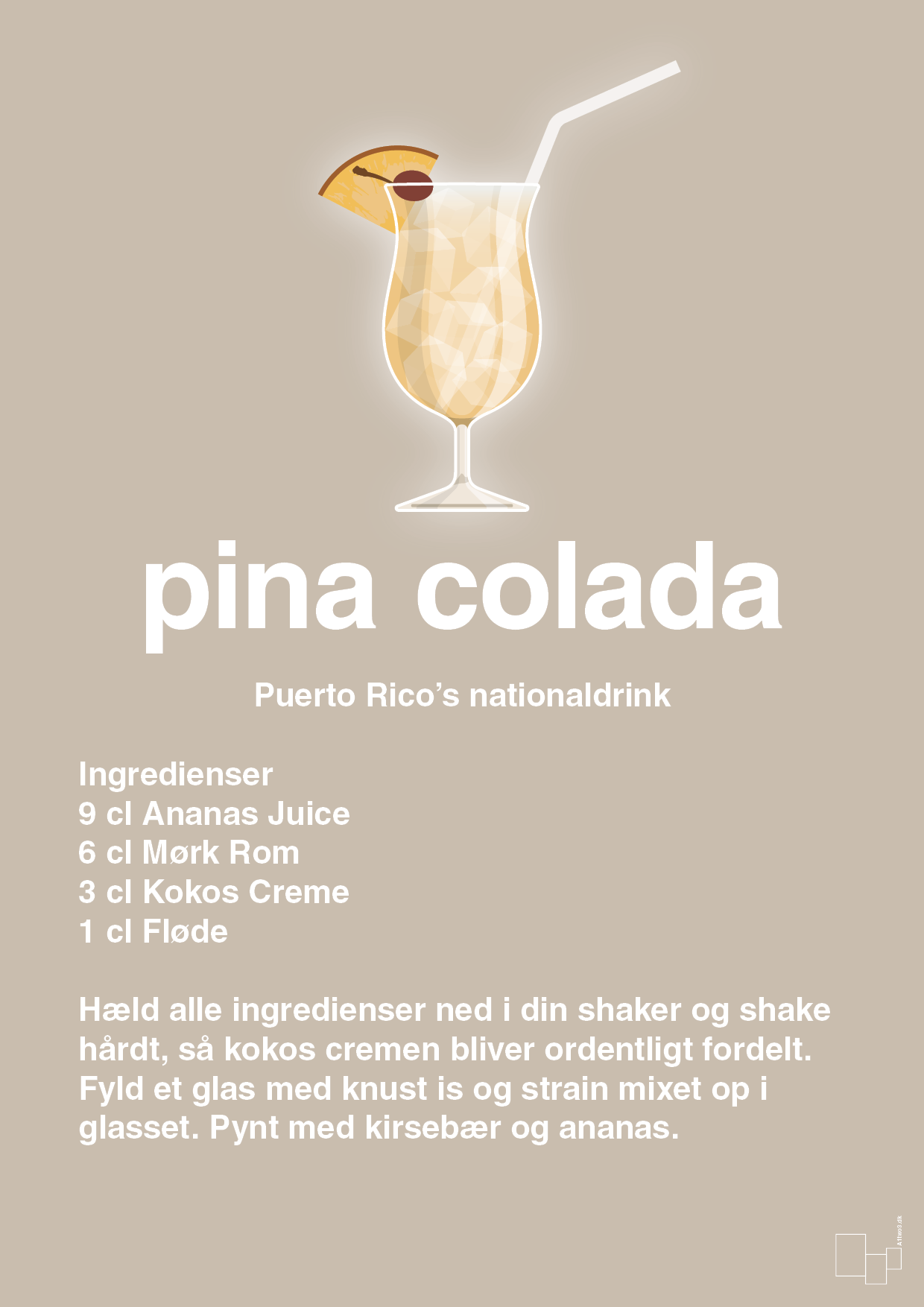 plakat: pina colada - creamy mushroom-Cocktails-A1two3
