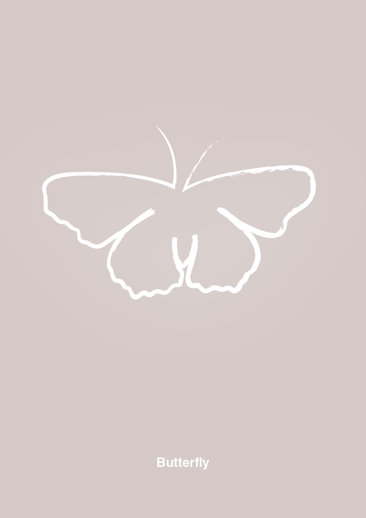 plakat: sommerfugl - broken beige-Tegning-A1two3
