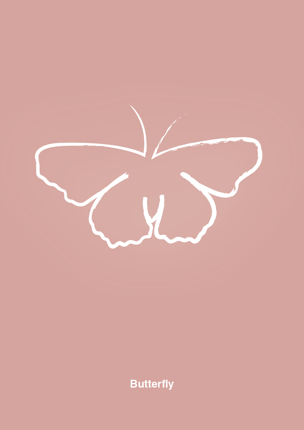 plakat: sommerfugl - bubble shell-Tegning-A1two3