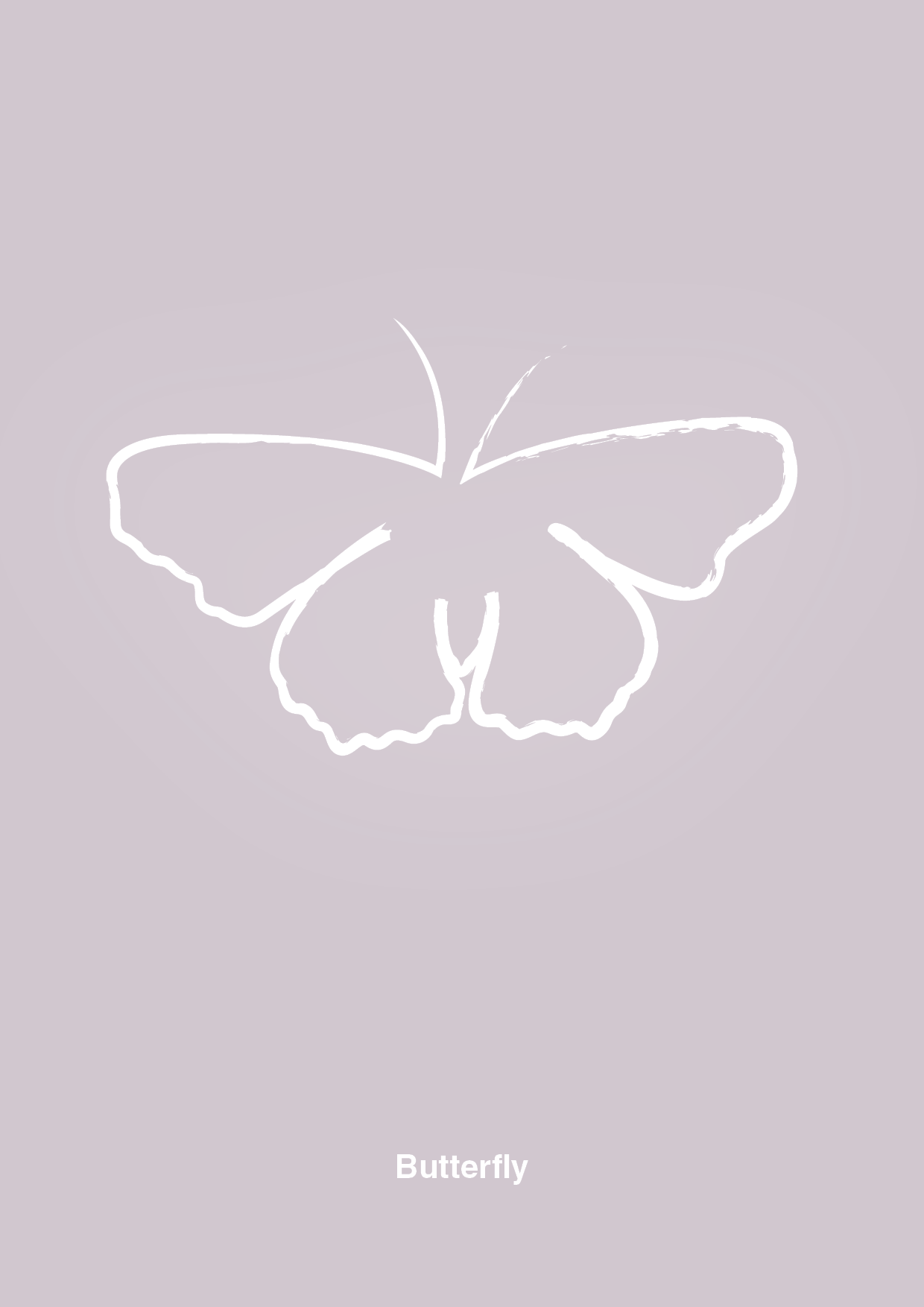 plakat: sommerfugl - dusty lilac-Tegning-A1two3