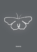plakat: sommerfugl - graphic charcoal-Tegning-A1two3