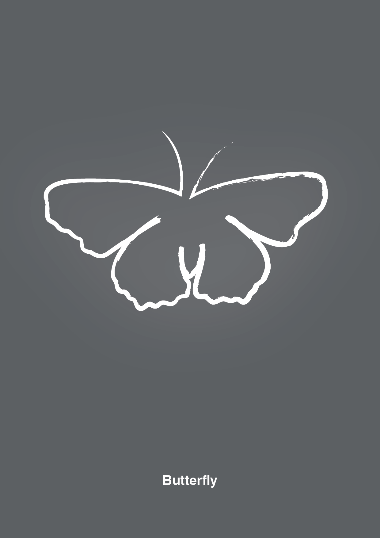 plakat: sommerfugl - graphic charcoal-Tegning-A1two3