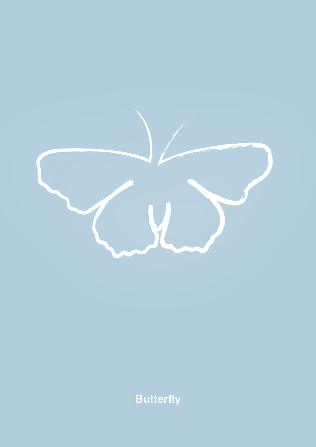 plakat: sommerfugl - heavenly blue-Tegning-A1two3