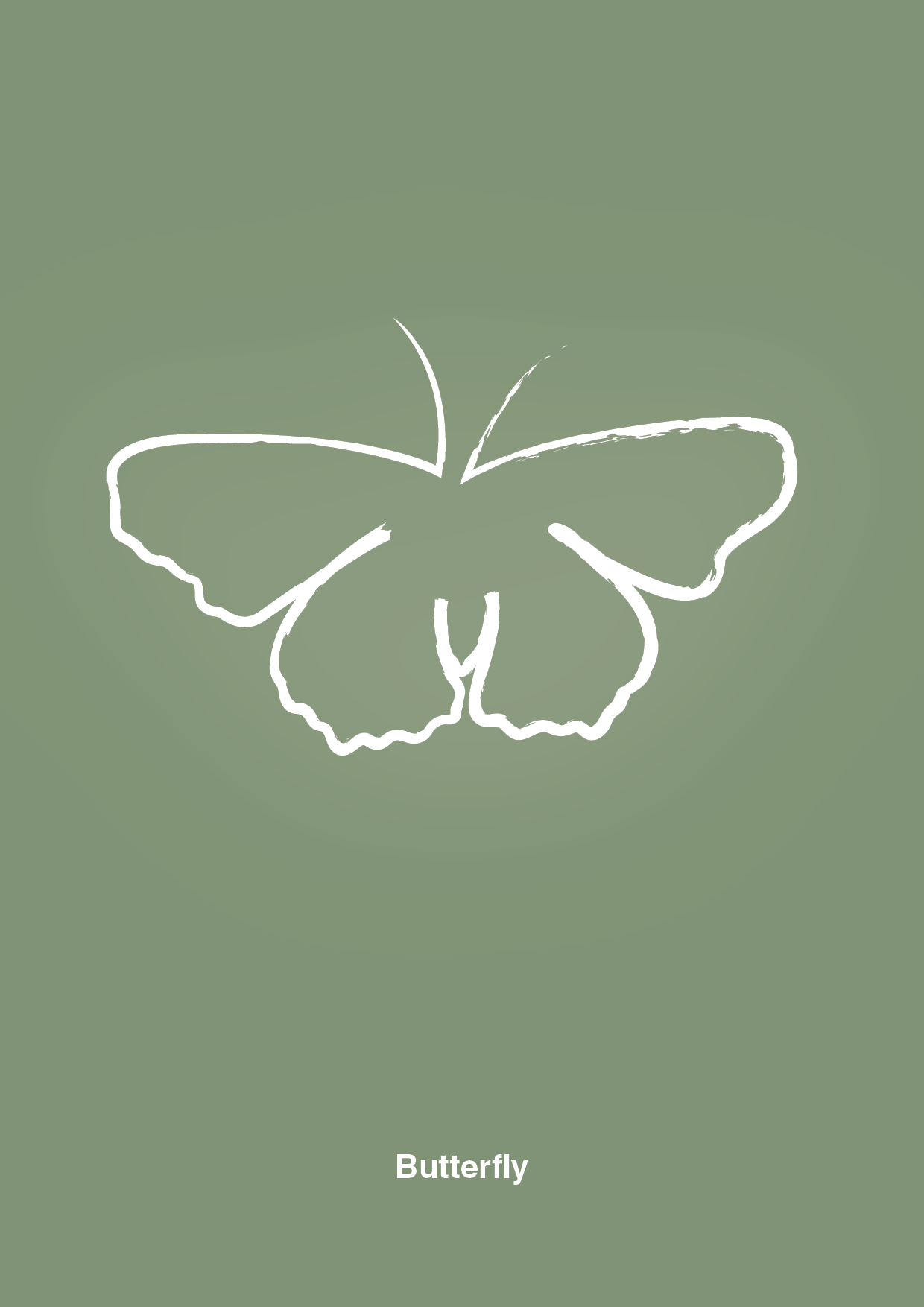 plakat: sommerfugl - jade-Tegning-A1two3