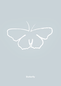 plakat: sommerfugl - light drizzle-Tegning-A1two3