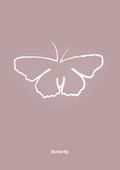 plakat: sommerfugl - light rose-Tegning-A1two3