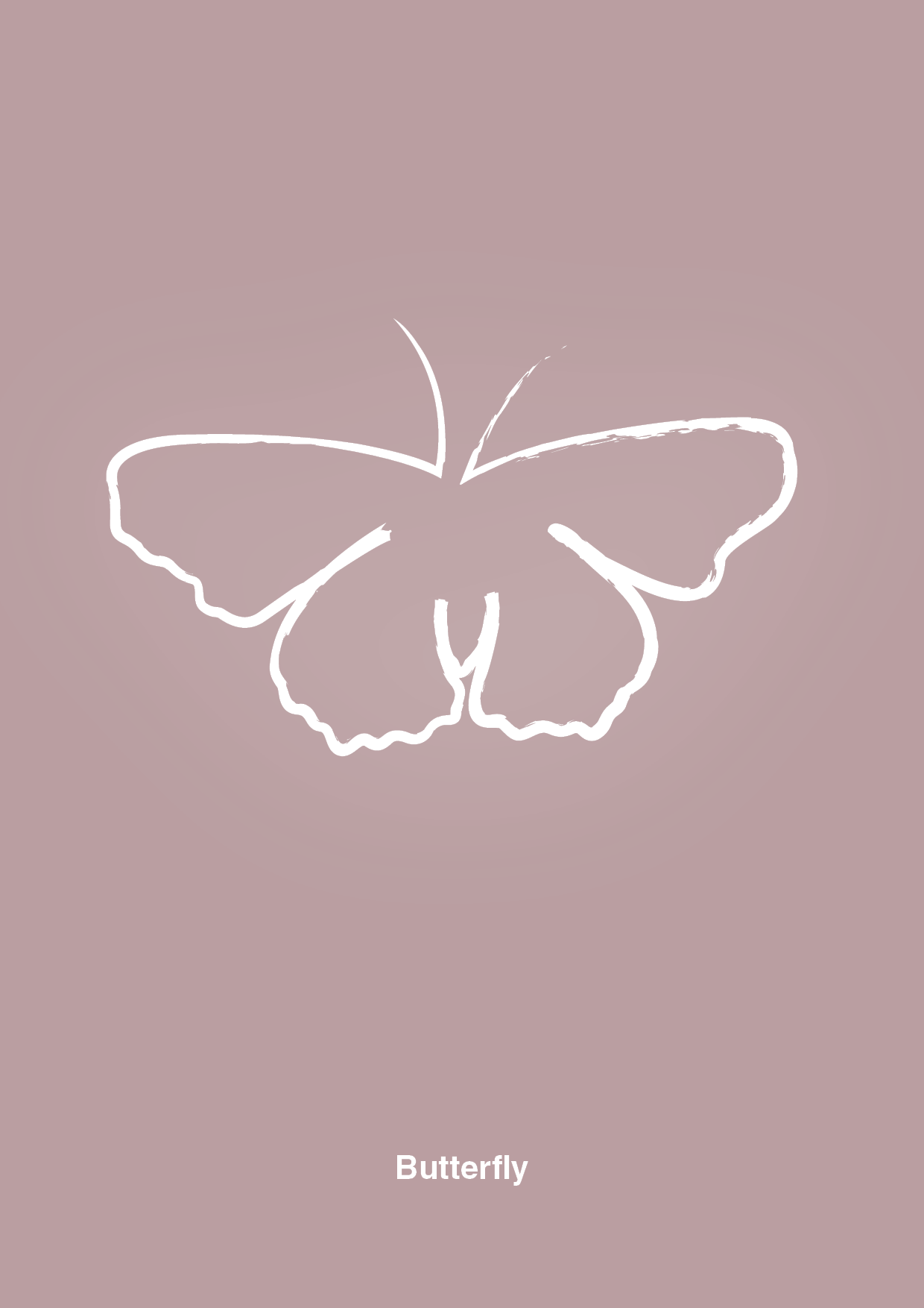 plakat: sommerfugl - light rose-Tegning-A1two3