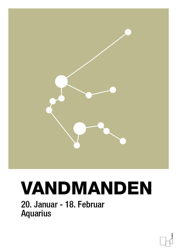 plakat: stjernebillede vandmanden - back to nature-Stjernetegn-A1two3