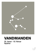 plakat: stjernebillede vandmanden - battleship gray-Stjernetegn-A1two3
