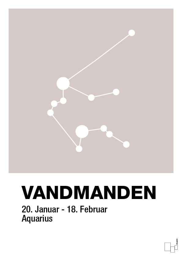 plakat: stjernebillede vandmanden - broken beige-Stjernetegn-A1two3