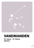 plakat: stjernebillede vandmanden - dusty lilac-Stjernetegn-A1two3