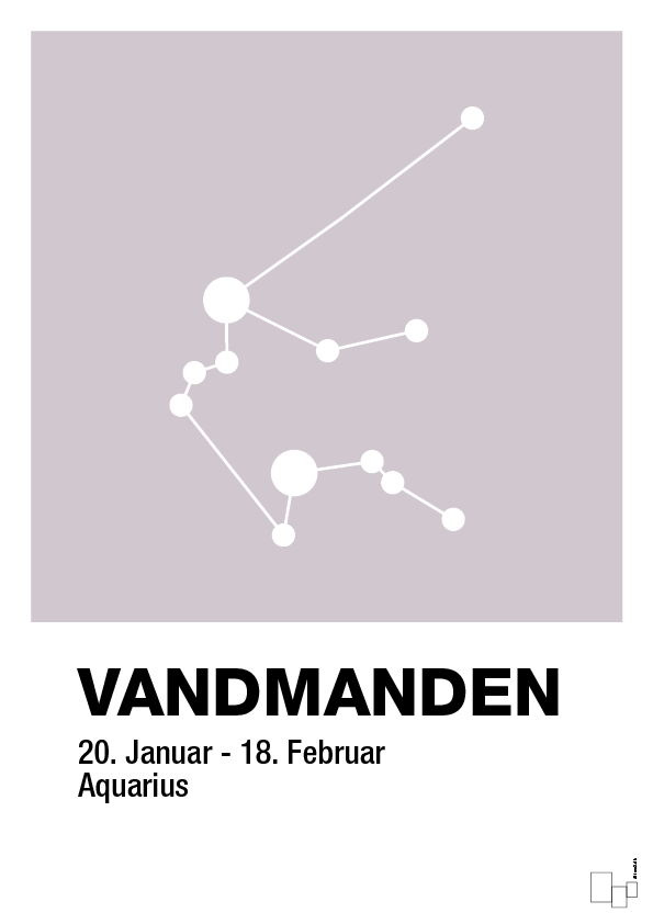 plakat: stjernebillede vandmanden - dusty lilac-Stjernetegn-A1two3