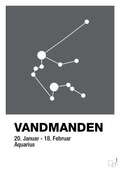plakat: stjernebillede vandmanden - graphic charcoal-Stjernetegn-A1two3