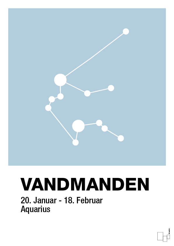 plakat: stjernebillede vandmanden - heavenly blue-Stjernetegn-A1two3