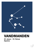 plakat: stjernebillede vandmanden - lapis blue-Stjernetegn-A1two3