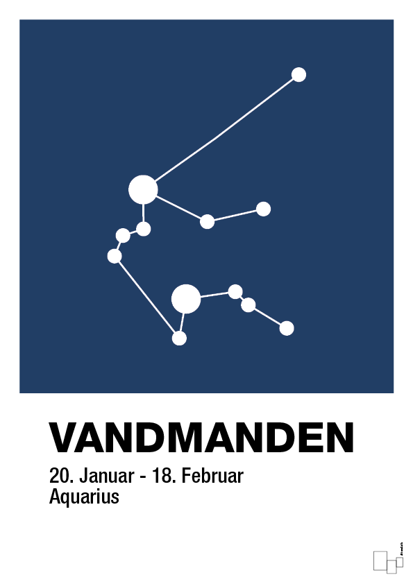 plakat: stjernebillede vandmanden - lapis blue-Stjernetegn-A1two3