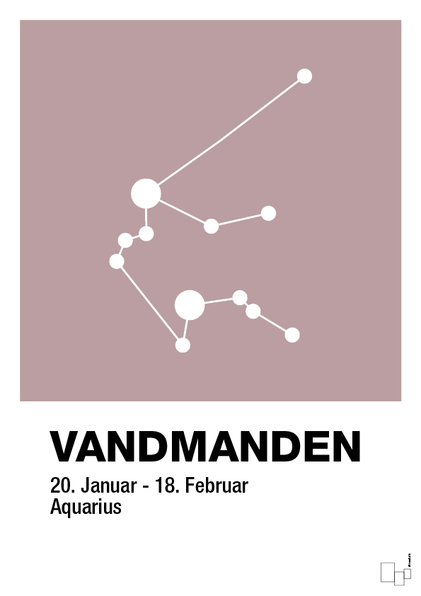 plakat: stjernebillede vandmanden - light rose-Stjernetegn-A1two3