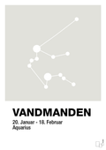 plakat: stjernebillede vandmanden - painters white-Stjernetegn-A1two3