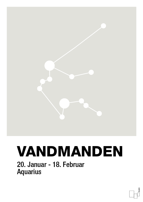 plakat: stjernebillede vandmanden - painters white-Stjernetegn-A1two3
